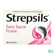 Load image into Gallery viewer, Strepsils Suikervrij Aardbeien Past 36
