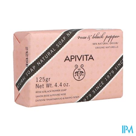 Apivita Natuurlijke Zeep Roos Zwarte Peper 125g