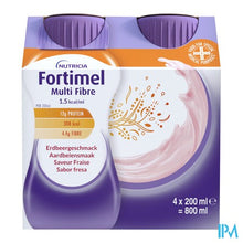 Afbeelding in Gallery-weergave laden, Fortimel Multifiber 1.5kcal aardbei 4x200ml

