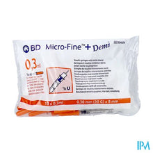 Afbeelding in Gallery-weergave laden, Bd Microfine+ Ins.sp.demi 0,3ml 30g 8mm 100 324826
