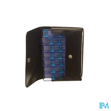 Load image into Gallery viewer, Medidose Leatherlook Pillendoos Zakmodel Blauw
