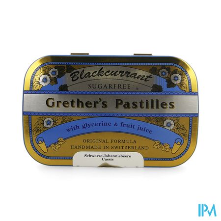 Blackcurrant Grethers Zonder Suiker Past 110g