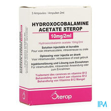 Load image into Gallery viewer, Hydroxocobal.acet. Amp 3x10mg/2ml
