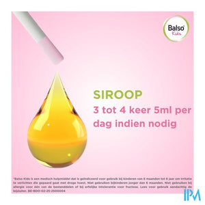 Balso Kids Hoestsiroop Z/suiker 125ml + Pipet Nf