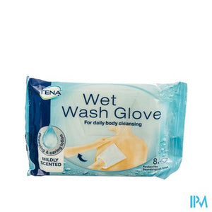 Tena Wet Wash Gloves Mildly Scented 8 1116