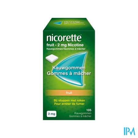 Nicorette Fruit Kauwgom Suikervrij 105x2mg