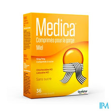 Charger l&#39;image dans la galerie, Medica Keeltabletten Honing 36 zuigtabletten
