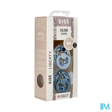 Load image into Gallery viewer, Bibs 1 Fopspeen Duo Liberty Garden Bobo Blue 2
