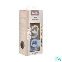 Charger l'image dans la galerie, Bibs 2 Fopspeen Studio Duo Block Baby Blue
