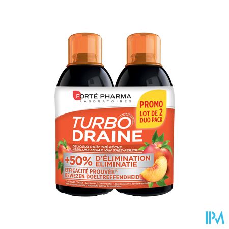 Turbodraine Groene Thee Perzik Duo 2x500ml