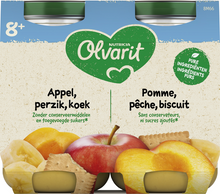 Load image into Gallery viewer, Olvarit Fruit Appel Perzik Koek 2x200g 8m54
