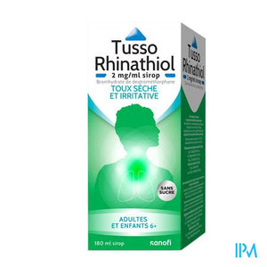 Tusso Rhinathiol 2mg/ml Siroop Volw Z/suiker 180ml