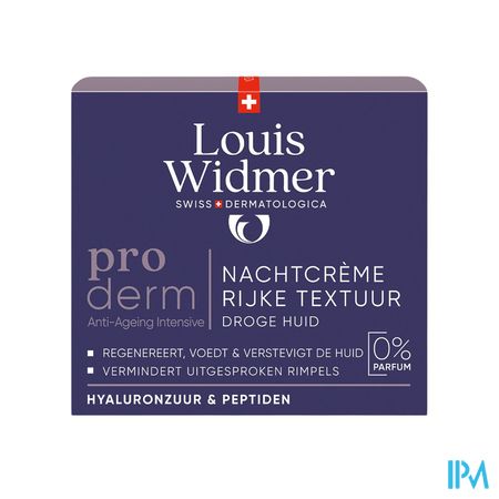 Widmer Proderm Nachtcreme Rijke Textuur Zonder Parfum 50ml