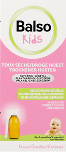 Balso Kids Hoestsiroop Z/suiker 125ml + Pipet Nf