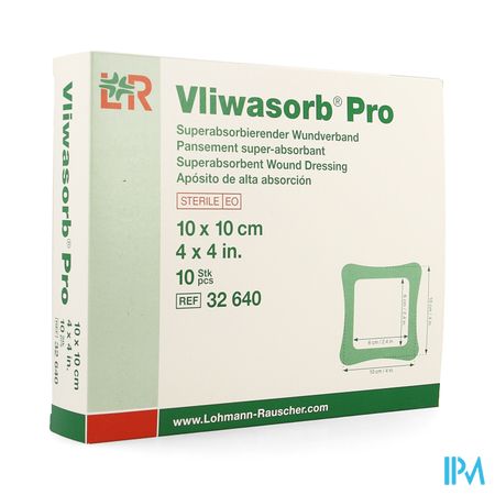 Vliwasorb Pro Verband 10x10cm 10 32640
