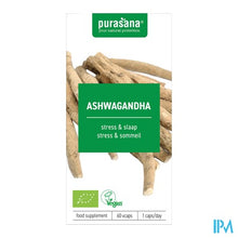 Charger l'image dans la galerie, Purasana Vegan Ashwagandha 400mg Bio V-caps 60 Nf
