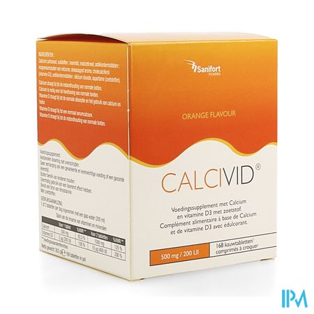 Calcivid 500mg/200ie Orange Chew 168