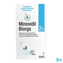 Charger l'image dans la galerie, Minoxidil Biorga 2% Opl Cutaan Koffer Fl 3x60ml
