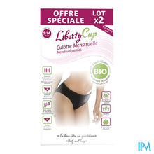 Afbeelding in Gallery-weergave laden, Libertycup Zwart Menstruatieslipje S/m 36-38 Duo
