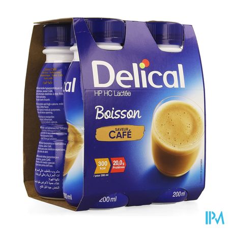 Delical Melkdrank Hp-hc Koffie 4x200ml Cfr4278644