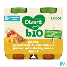 Afbeelding in Gallery-weergave laden, Olvarit Bio Pasta Groentemix Rundvlees 2x200g
