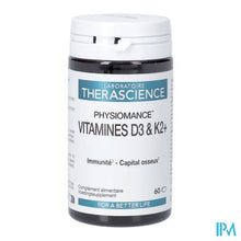 Load image into Gallery viewer, Vitamines D3 &amp; K2+ Caps 60 Physiomance Phy433
