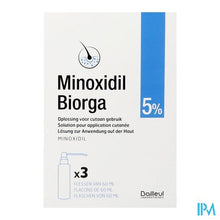 Afbeelding in Gallery-weergave laden, Minoxidil Biorga 5% Opl Cutaan Koffer Fl 3x60ml
