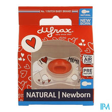 Afbeelding in Gallery-weergave laden, Difrax Fopspeen Natural Newborn I Love
