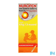 Afbeelding in Gallery-weergave laden, Nurofen Kind Suikervrij Aardbei 2 % 200ml
