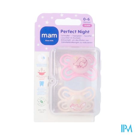 Mam Perfect Night Fopspeen Silic.pure 0-6m Pink 2