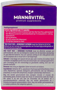 Mannavital Red Yeast Rice+berberine Plat.v-caps 60