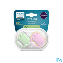 Afbeelding in Gallery-weergave laden, Philips Avent Fopspeen +6m Air Roze/groen 2
