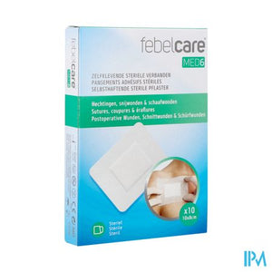 Febelcare Med6 Zelfkl.steriele Verband.10x8cm 10st