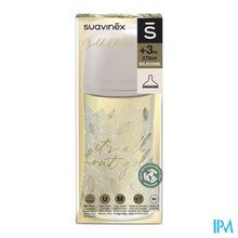 Load image into Gallery viewer, Suavinex Gold Bottle Silicone Slow Flow 270ml Grey
