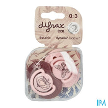 Afbeelding in Gallery-weergave laden, Difrax Fopspeen Dynamic Botanic Pink&amp;purple 0-3m 2
