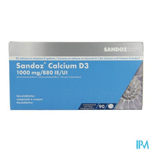 Afbeelding in Gallery-weergave laden, Sandoz Calcium D3 Kauwtabletten 90x1000 mg/880ie
