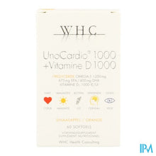 Afbeelding in Gallery-weergave laden, Unocardio 1000 + Vit D 1000 Softgels 60
