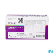 Load image into Gallery viewer, Betica Pen Needles Junior 4mmx33g 100
