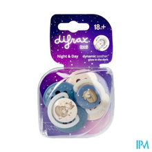 Afbeelding in Gallery-weergave laden, Difrax Dynamic Fopspeen Day&amp;night Assorti 18m+ 2
